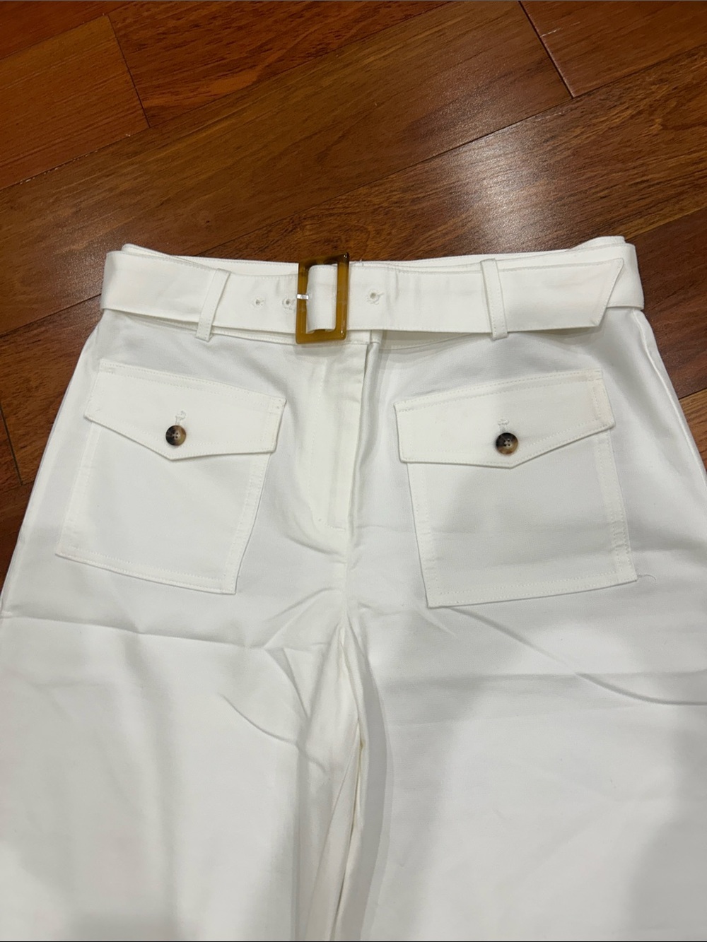Ladies size 8 white new with tags LOFT ankle wide leg pants - Picture 3 of 9